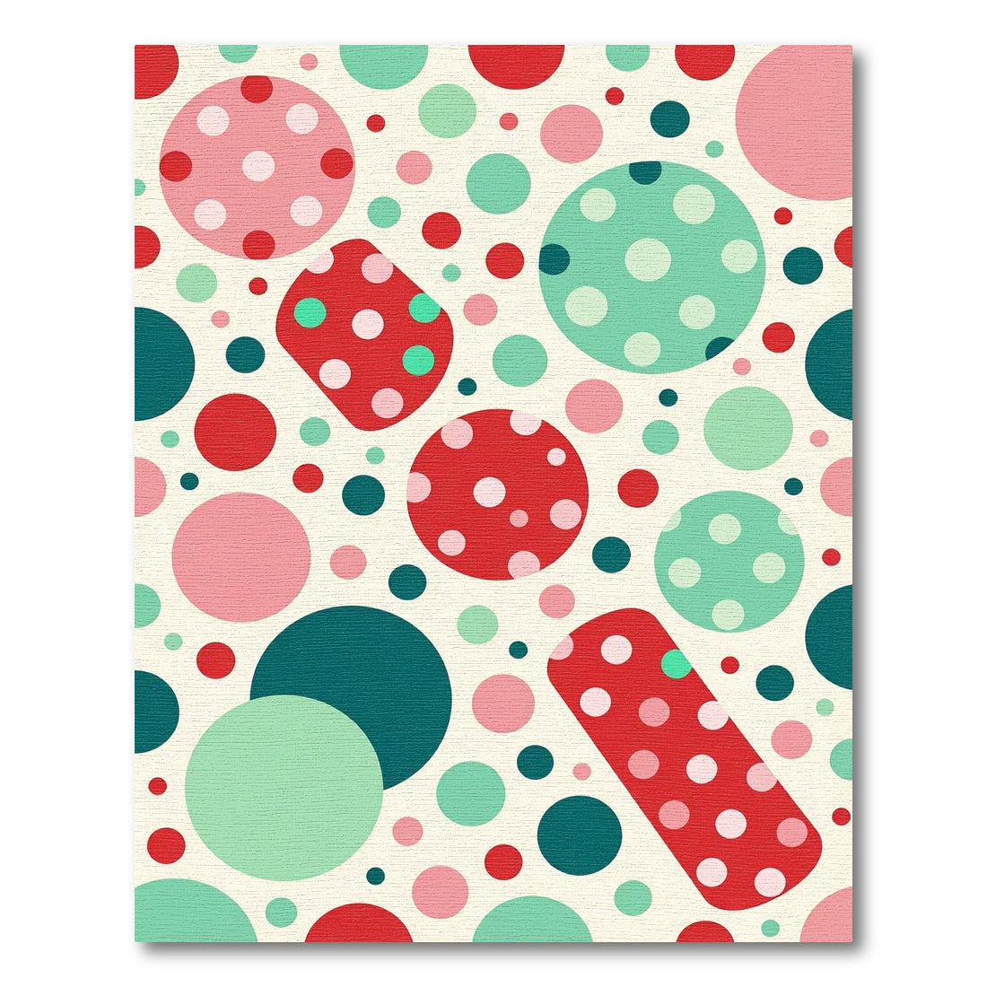 Playful Polka Dot Circles Collage Rug