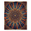 Orange Blue Radiant Sun Mandala Rug