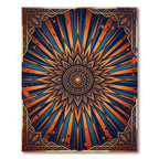 Orange Blue Radiant Sun Mandala Rug