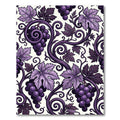 Ornate Purple Grapevine Scroll Rug