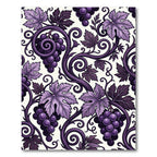 Ornate Purple Grapevine Scroll Rug