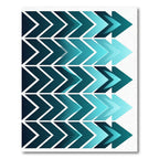 Aqua Gradient Chevron Array Rug