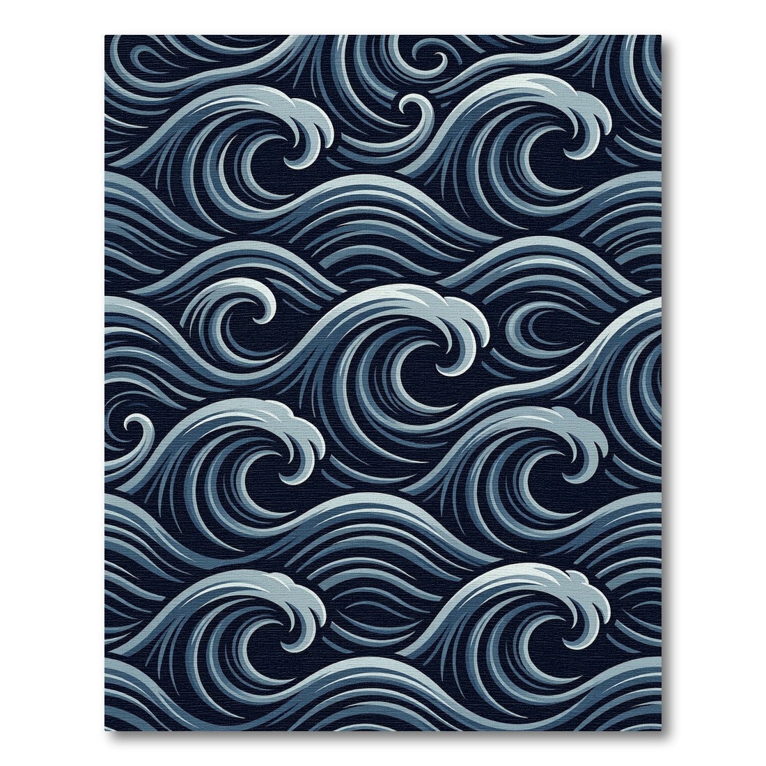 Deep Blue Ocean Swirl Abstract Rug