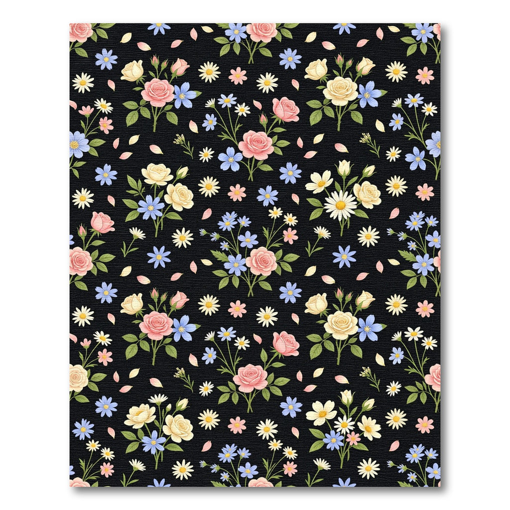Pink Yellow Blue Floral Bouquet Rug