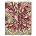 Radiant Red Pink Gold Heartburst Rug
