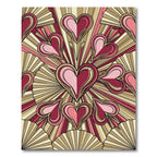 Radiant Red Pink Gold Heartburst Rug