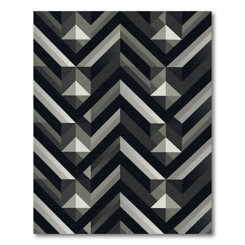 Monochrome Geometric Chevron Peak Abstract Rug