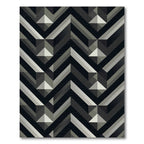 Monochrome Geometric Chevron Peak Abstract Rug