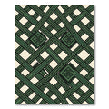 Geometric Emerald Interlocking Lattice Weave Rug