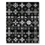 Monochromatic Snowflake Deer Cross Pattern Rug
