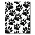 Bold Monochrome Animal Paw Track Rug