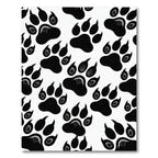 Bold Monochrome Animal Paw Track Rug