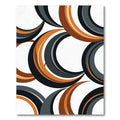 Modern Abstract Bronze and Charcoal Crescent Swirl Rug