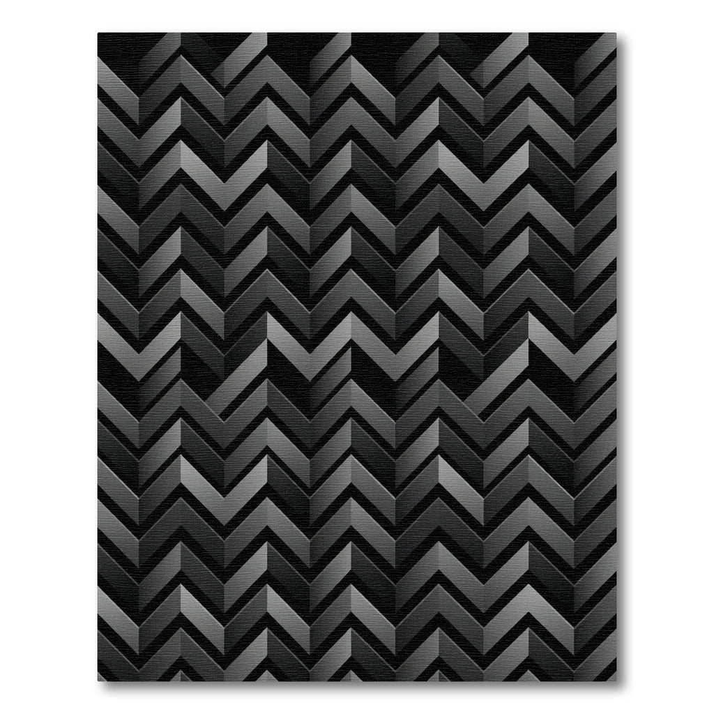Dark Gray Chevron 3D Effect Rug