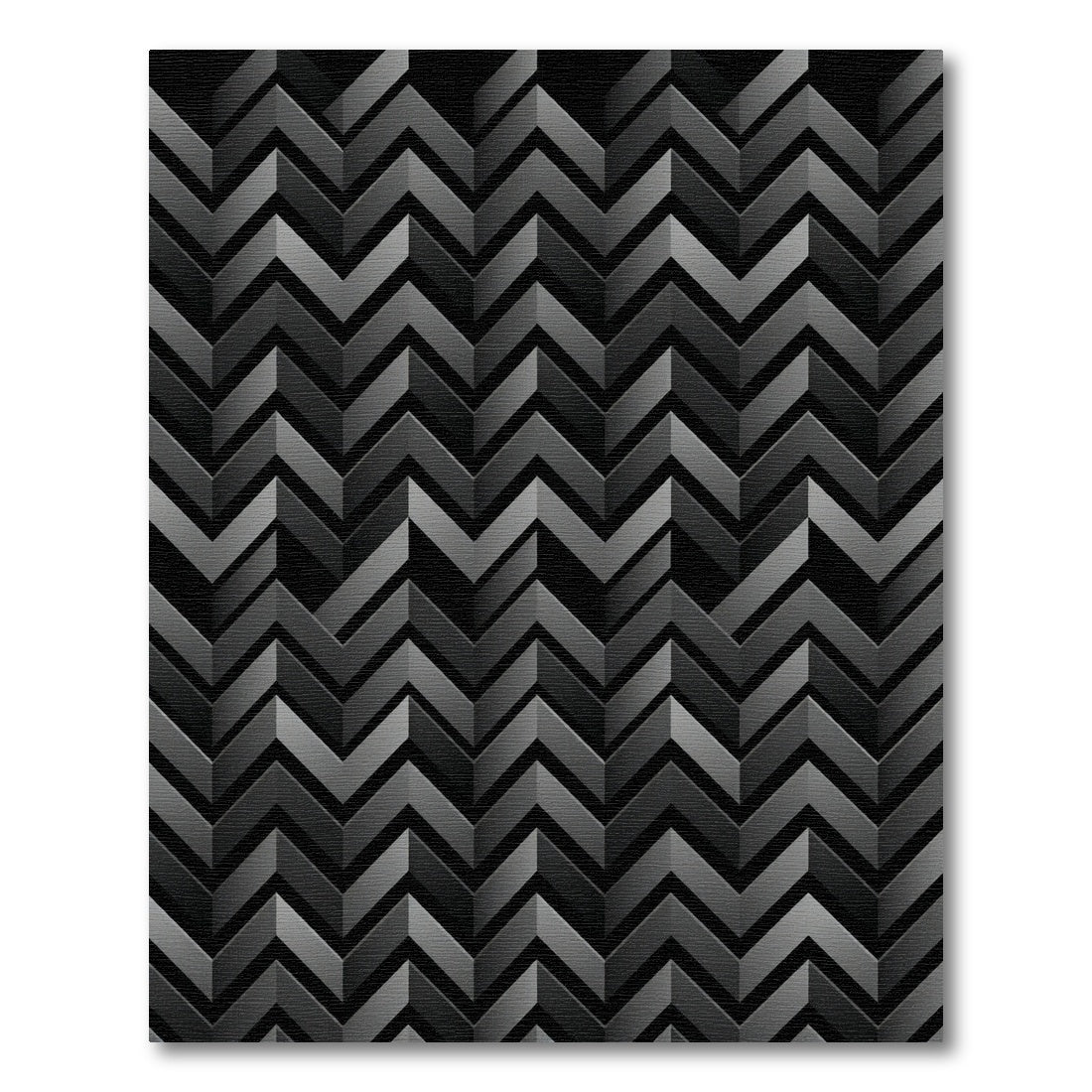 Dark Gray Chevron 3D Effect Rug