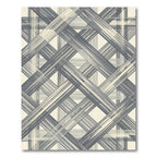 Textured Charcoal Plaid Intersecting Lines Rug