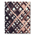 Bronze Geometric Intersecting Lattice Grid Rug