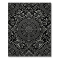 Ornate Silver Floral Damask Rug