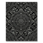 Ornate Silver Floral Damask Rug