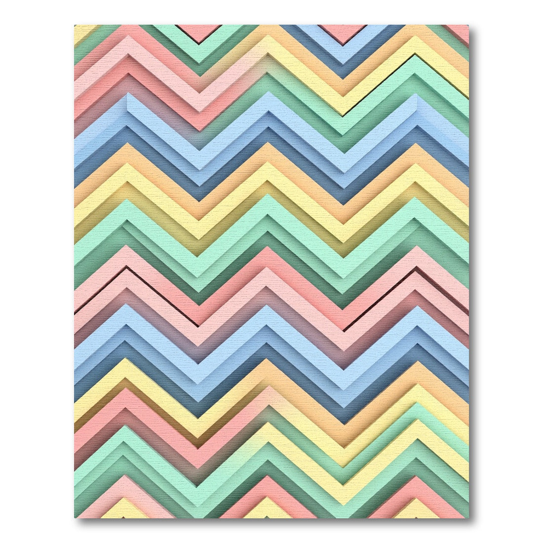 Pastel Chevron Geometric Multi Color Rug