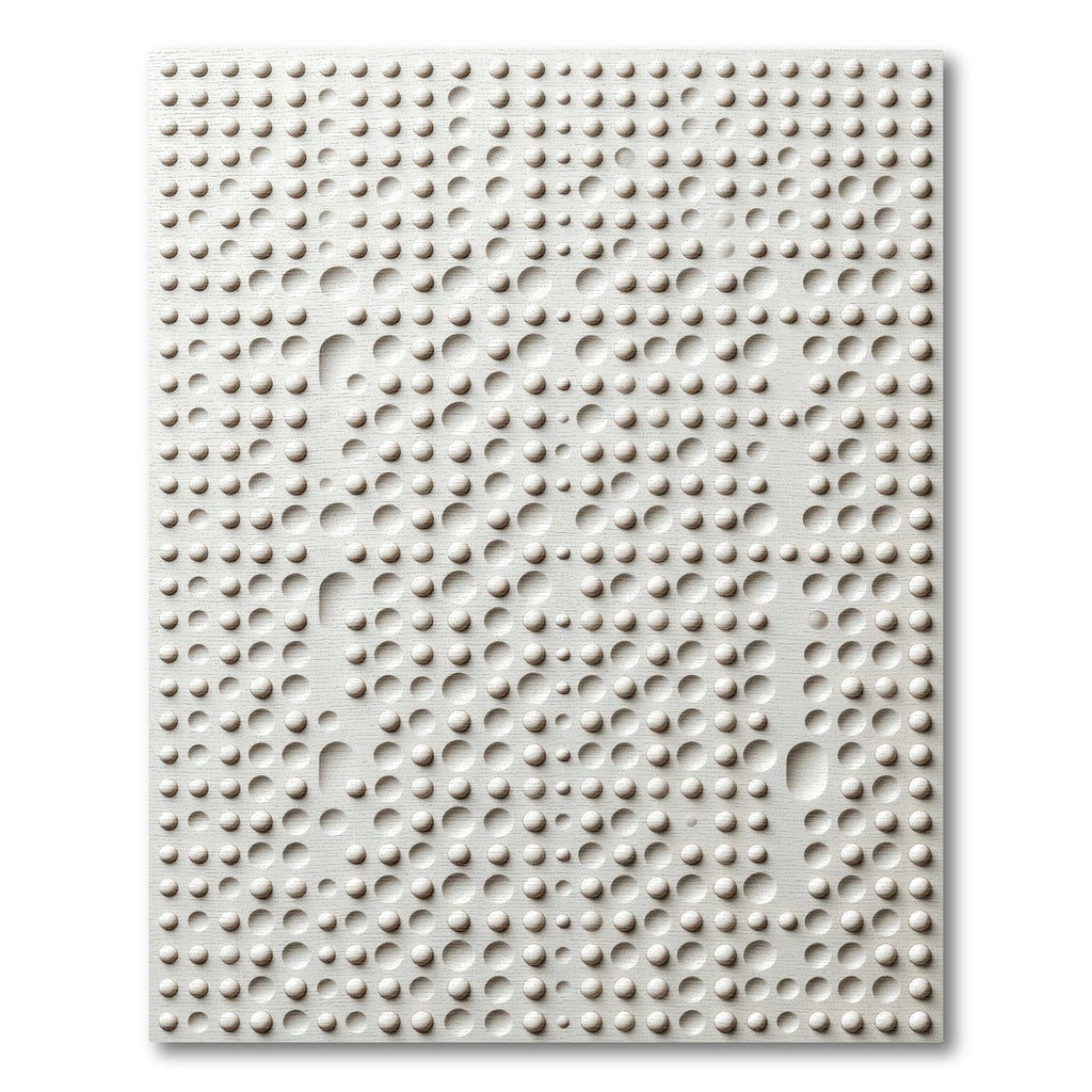 Minimalist Off White Sculptural Dot Grid Rug