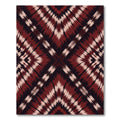 Bold Crimson Geometric Ikat Diamond Rug
