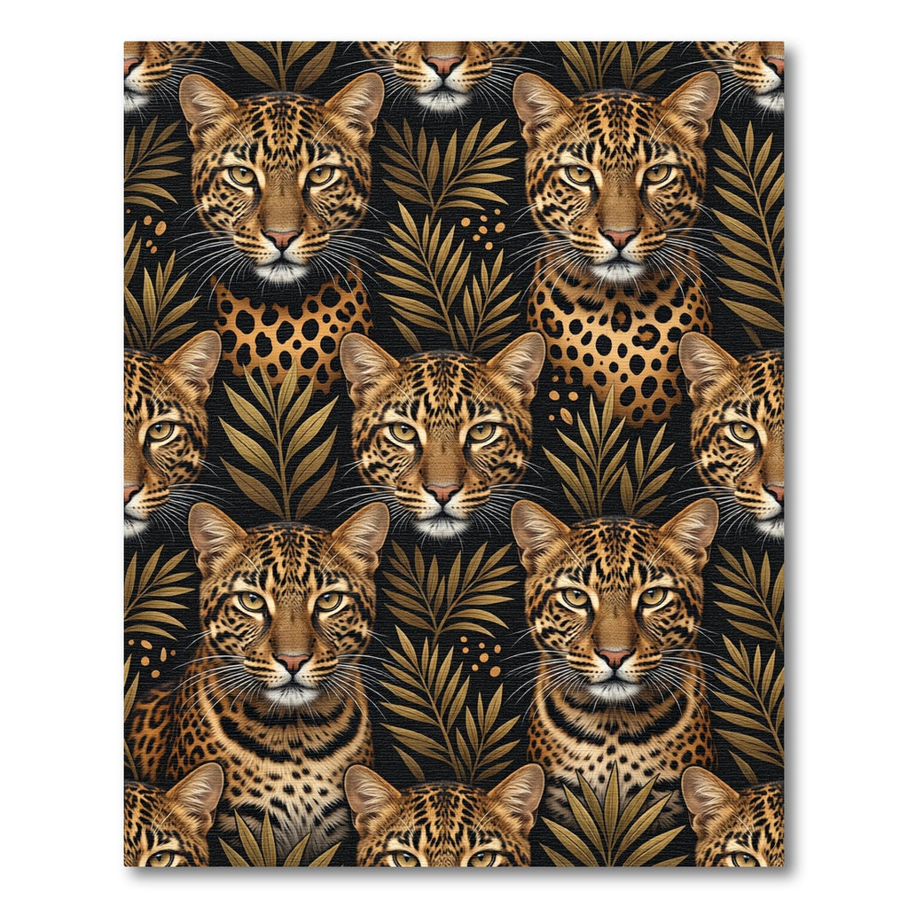 Golden Leopard In Dark Tropical Foliage Rug