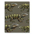 Iguana Tropical Reptile Olive Earth Rug