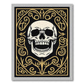 Black Gold Skull Ornamental Flourish Rug
