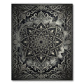 Ornate Charcoal Silver Lotus Medallion Rug