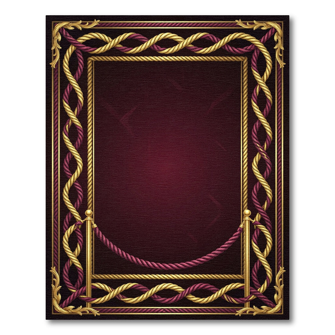 Regal Gold Crimson Rope Border Rug