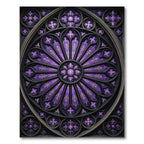 Royal Purple Gothic Rose Window Rug