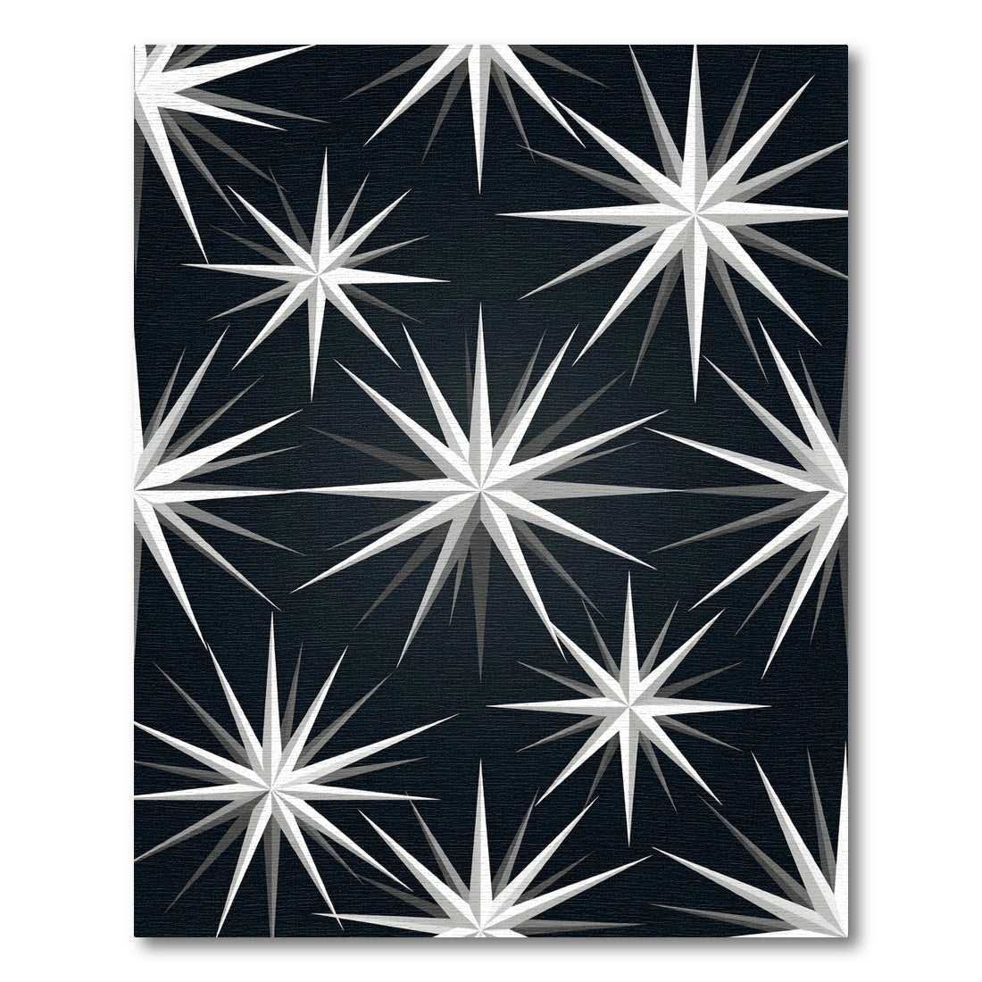 Modern White Starburst Abstract Rug