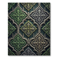 Ornate Emerald Damask Gothic Tile Rug