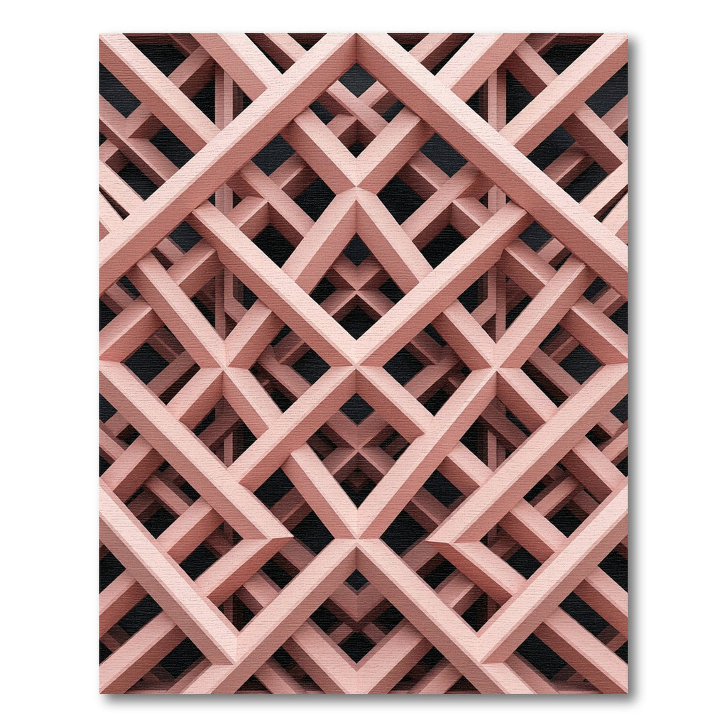 Blush Pink Intersecting Linear Lattice Rug