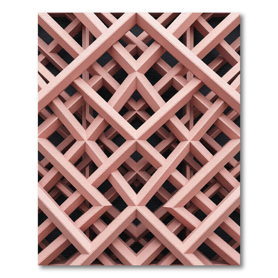 Blush Pink Intersecting Linear Lattice Rug