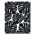 Monstera Black White Leafy Foliage Rug