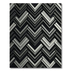 Monochromatic Geometric Chevron Layered Rug