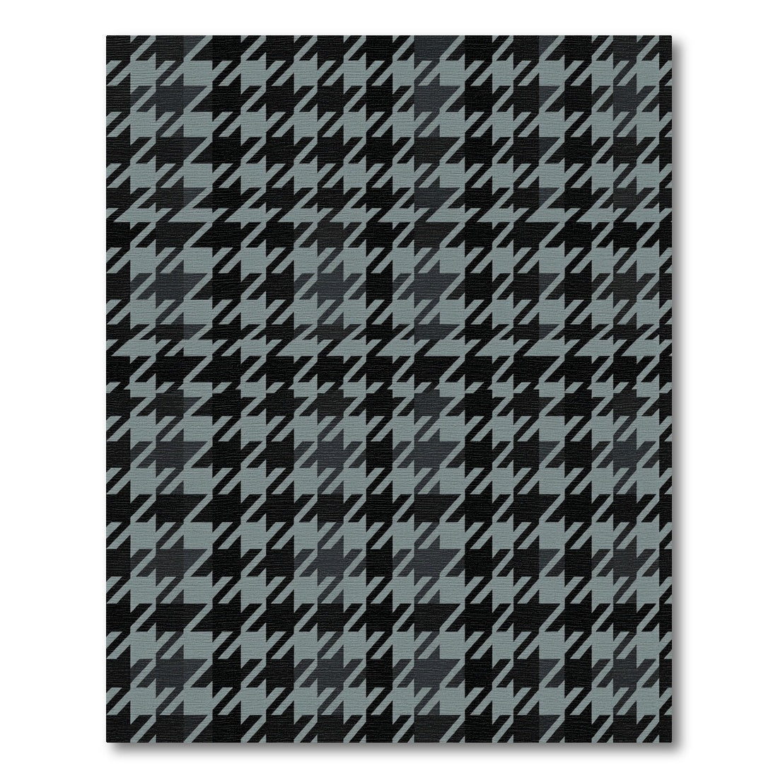 Black Gray Houndstooth Geometric Weave Rug