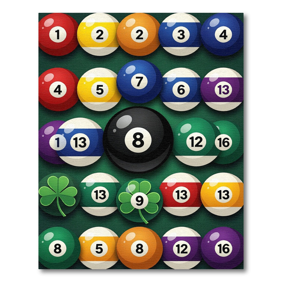Vibrant Multicolored Billiard Ball Game Rug