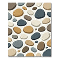 Modern Earthy Tone Pebble Stone Rug