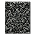 Ornate Gray Scroll Leaf Floral Rug