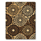 Brown Leopard Print Sunburst Round Rug