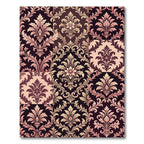 Pink Gold Damask Floral Scroll Rug
