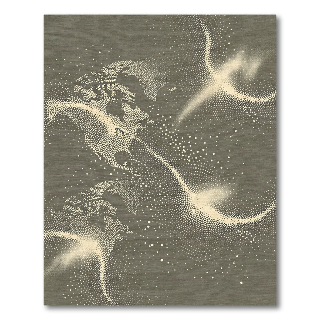 Celestial Cream Galaxy Dot Cluster Rug