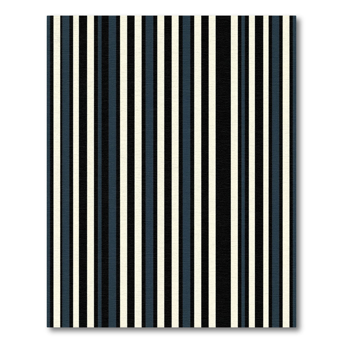 Minimalist Navy and Cream Vertical Stripe Rug