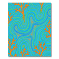 Orange Coral Blue Swirl Lines Rug
