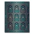 Intricate Teal Floral Archway Revival Rug
