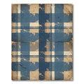 Rustic Blue Beige Plaid Grunge Rug
