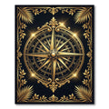 Opulent Golden Compass Nautical Medallion Rug